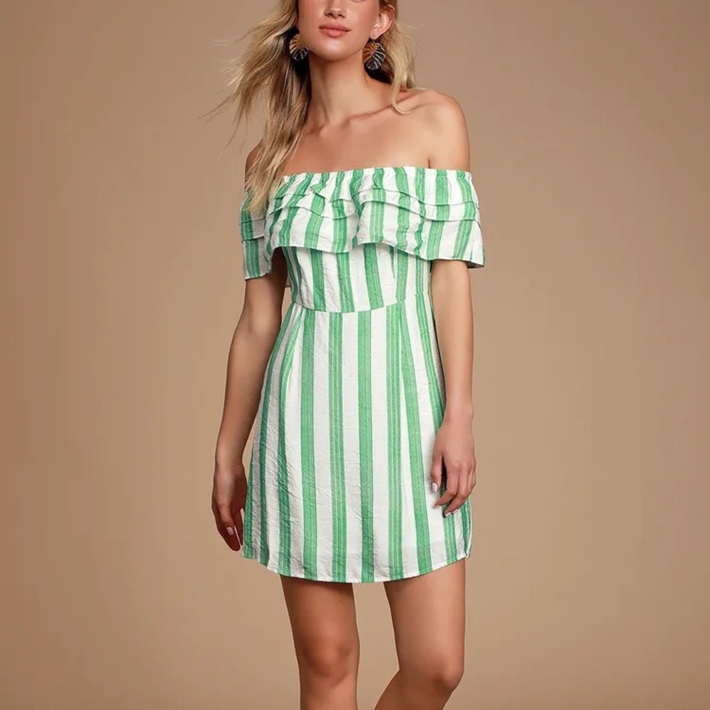 LULUS Strapless Striped Dress Medium